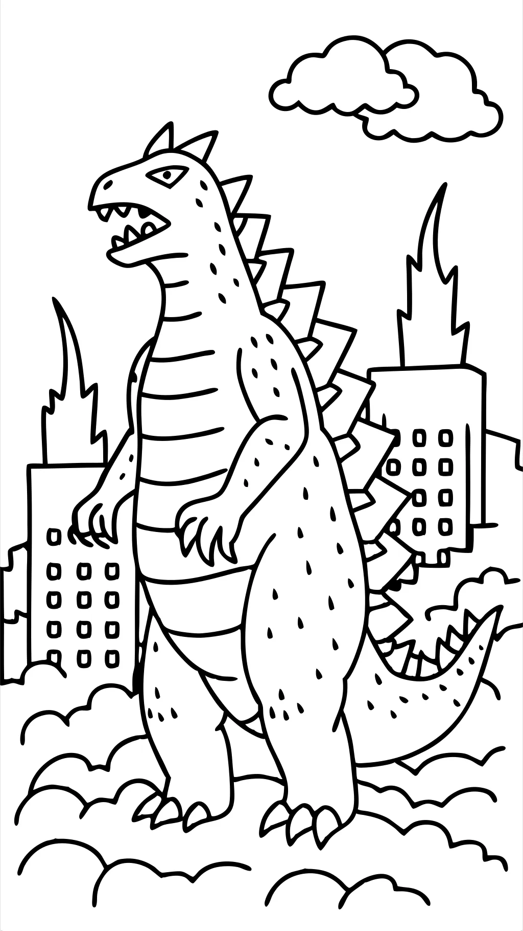 coloriage godzilla